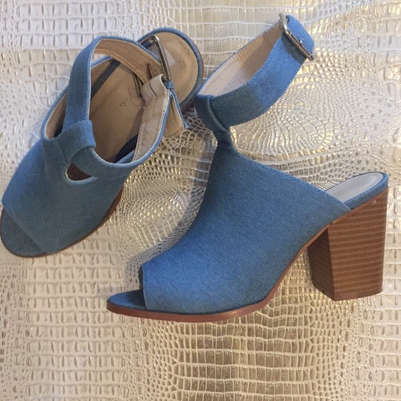 Peep toe Chunky Heel Wedges - Picture 1 of 3